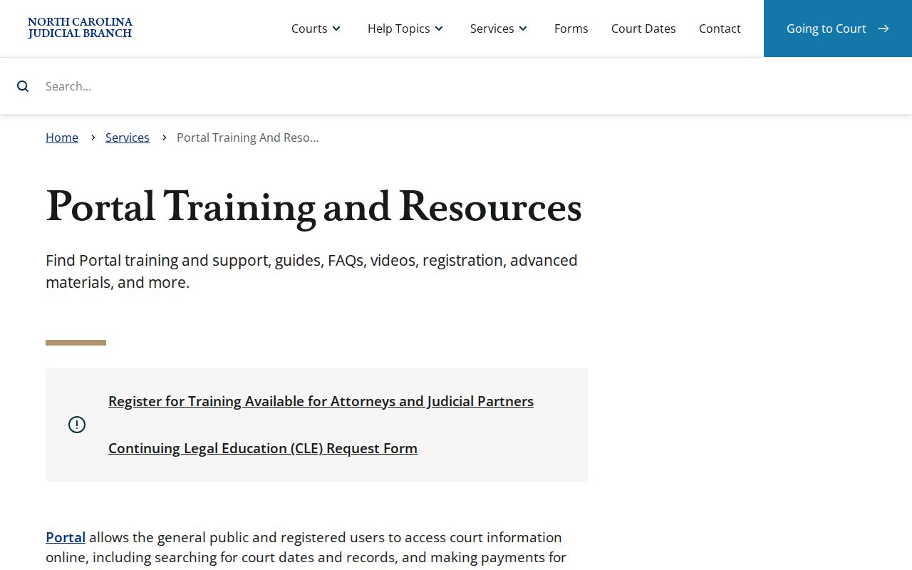 Randolph County docket search Portal training resources