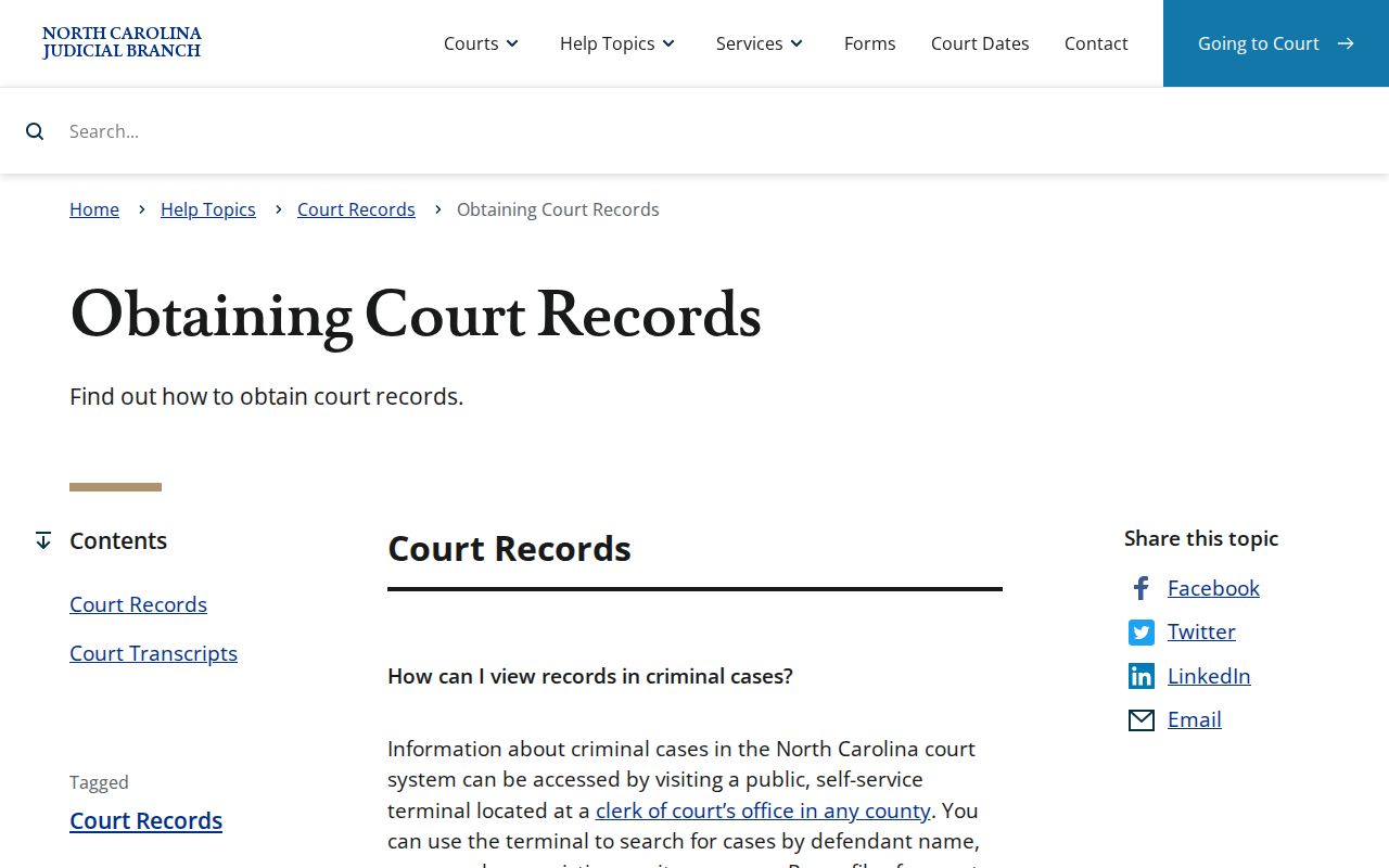 Randolph County court case records obtaining records source