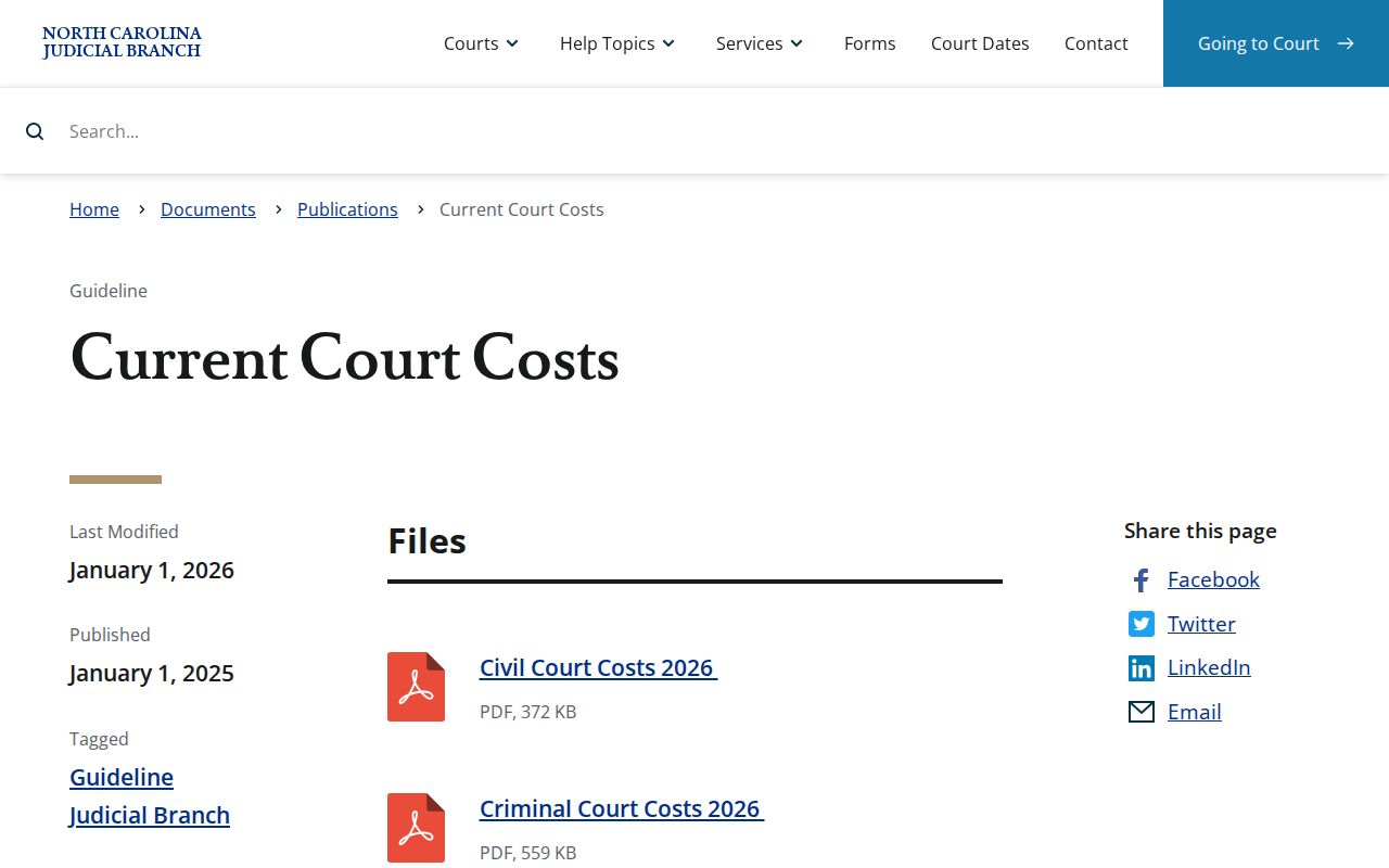 Randolph County court case records current fee source