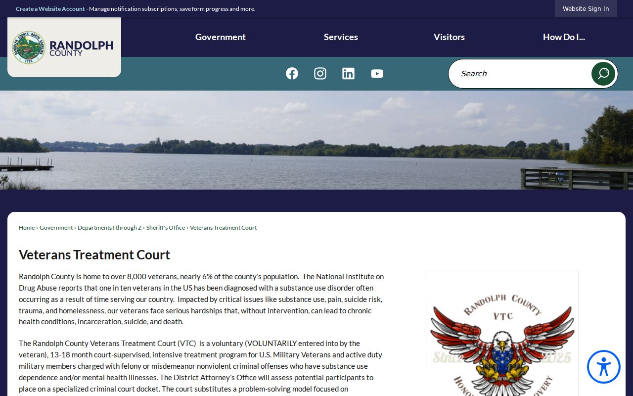 Randolph County criminal court docket Veterans Treatment Court program