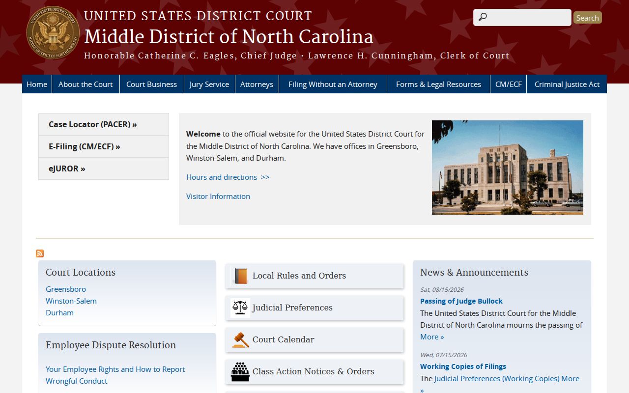 Randleman court records Middle District source