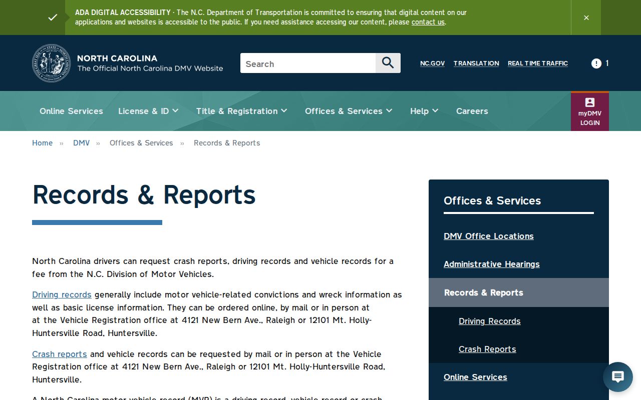 Randolph County traffic court records and separate NCDMV records channel